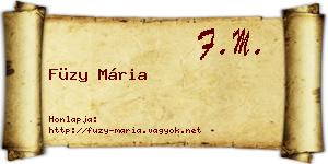 Füzy Mária névjegykártya