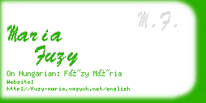 maria fuzy business card